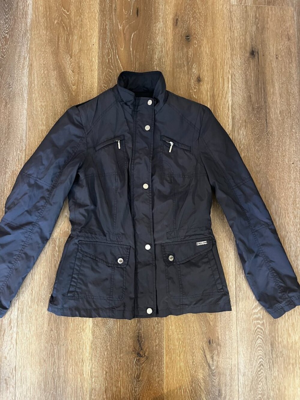 GEOX Respira Navy Lightweight Utility Jacket Size 4 Blue Zip